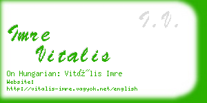 imre vitalis business card